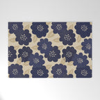 Blue Flower Pattern Welcome Mat Gallery Image 1
