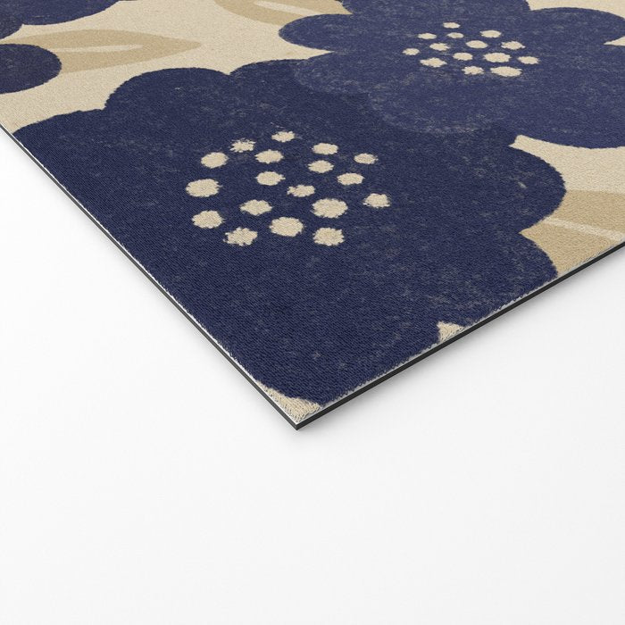 Blue Flower Pattern Welcome Mat Gallery Image 2