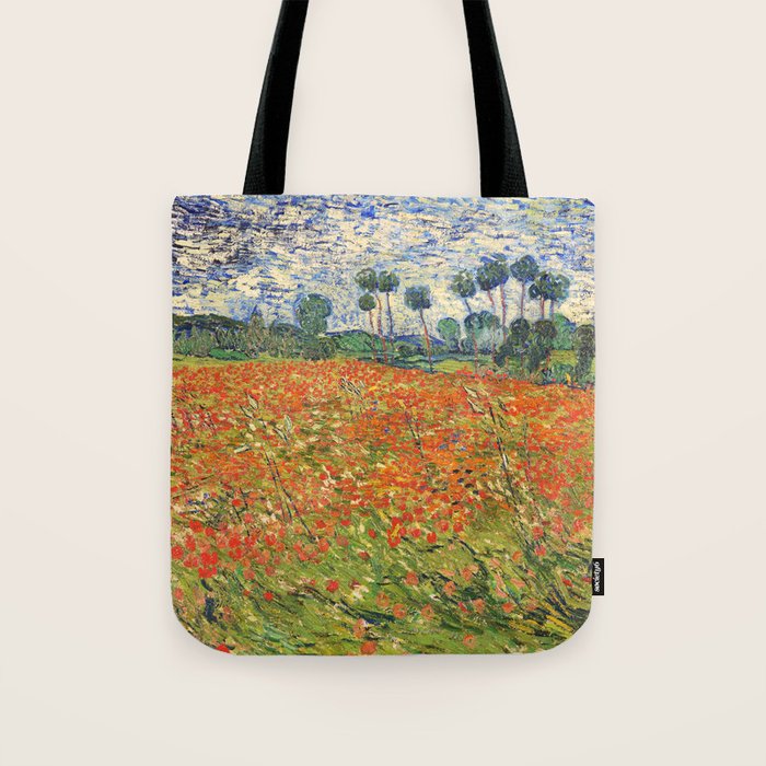 Poppy Field by Vincent van Gogh, 1890 painting Tote Bag Gallery Image 1