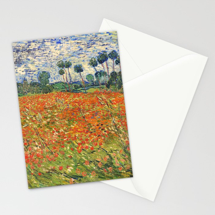 Poppy Field by Vincent van Gogh, 1890 painting Stationery Card Gallery Image 2