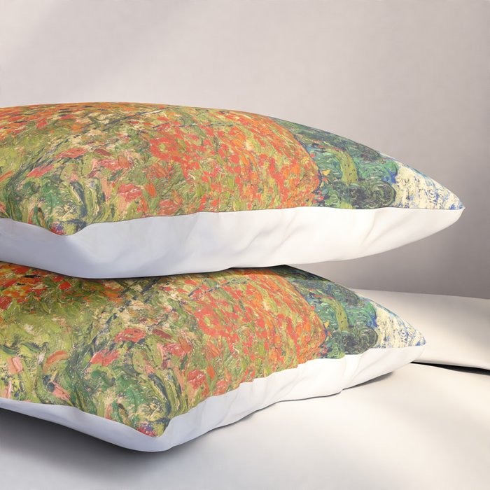 Poppy Field by Vincent van Gogh, 1890 painting Pillow Sham Gallery Image 3