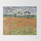 Poppy Field by Vincent van Gogh, 1890 painting Throw Blanket Gallery Image 2