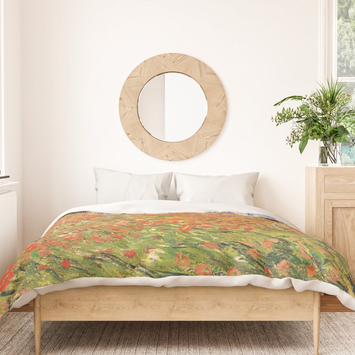 Poppy Field by Vincent van Gogh, 1890 painting Duvet Cover Gallery Image 3