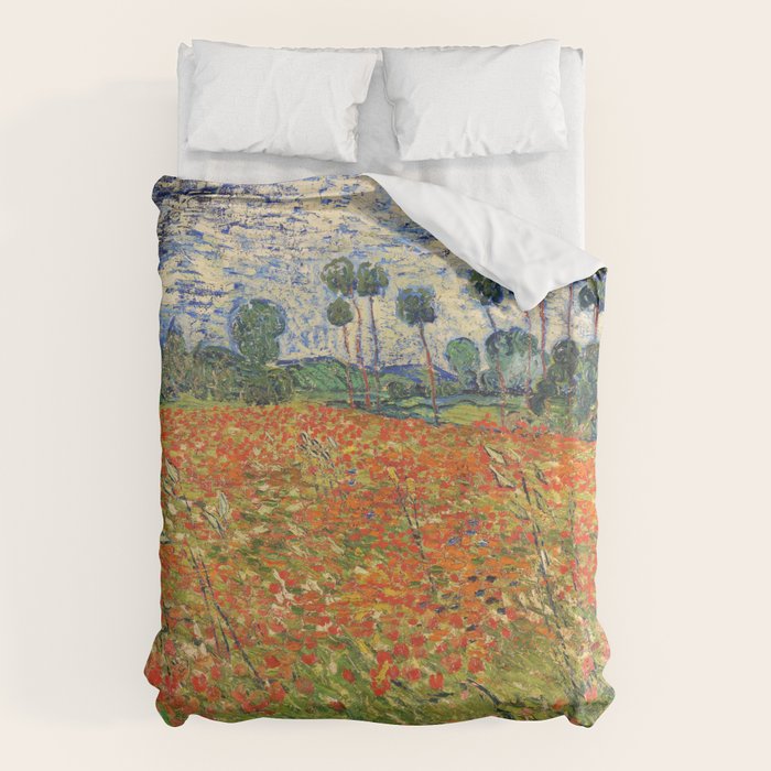 Poppy Field by Vincent van Gogh, 1890 painting Duvet Cover Gallery Image 1