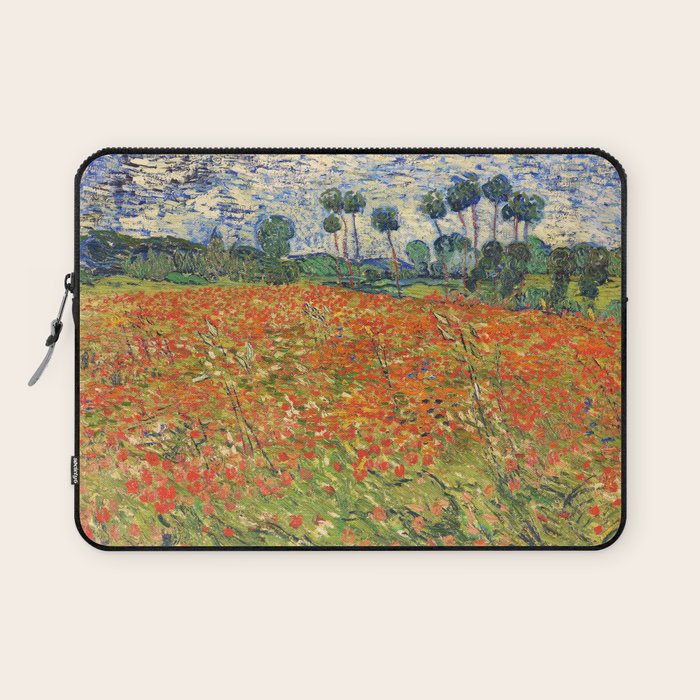 Poppy Field by Vincent van Gogh, 1890 painting Laptop Sleeve Gallery Image 1
