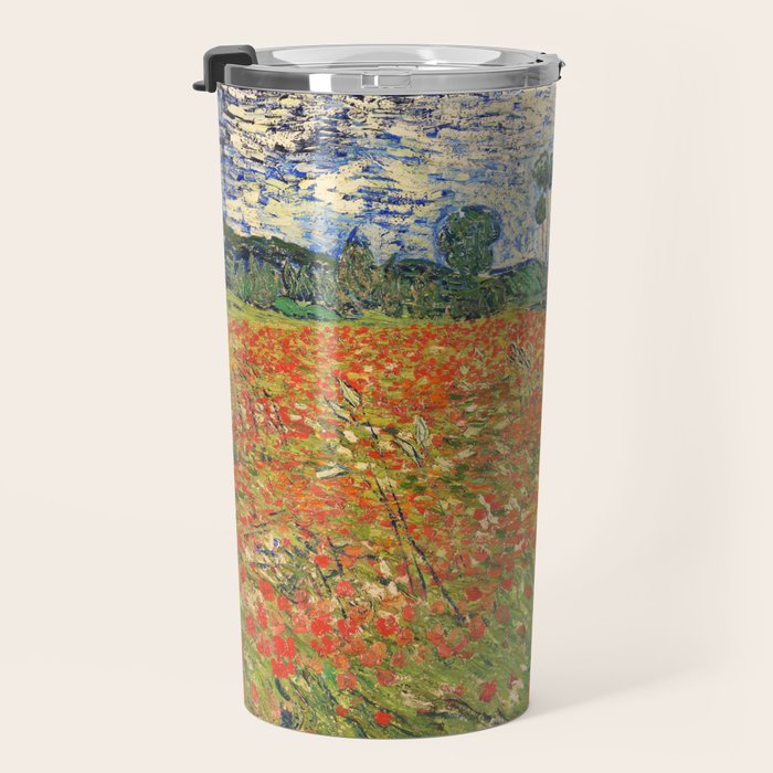 Poppy Field by Vincent van Gogh, 1890 painting Travel Mug Gallery Image 3