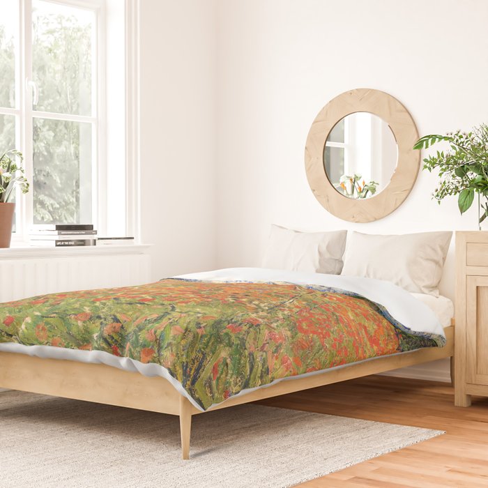 Poppy Field by Vincent van Gogh, 1890 painting Duvet Cover Gallery Image 2