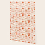 Mushroom Toile in Orange Wallpaper Gallery Image 2