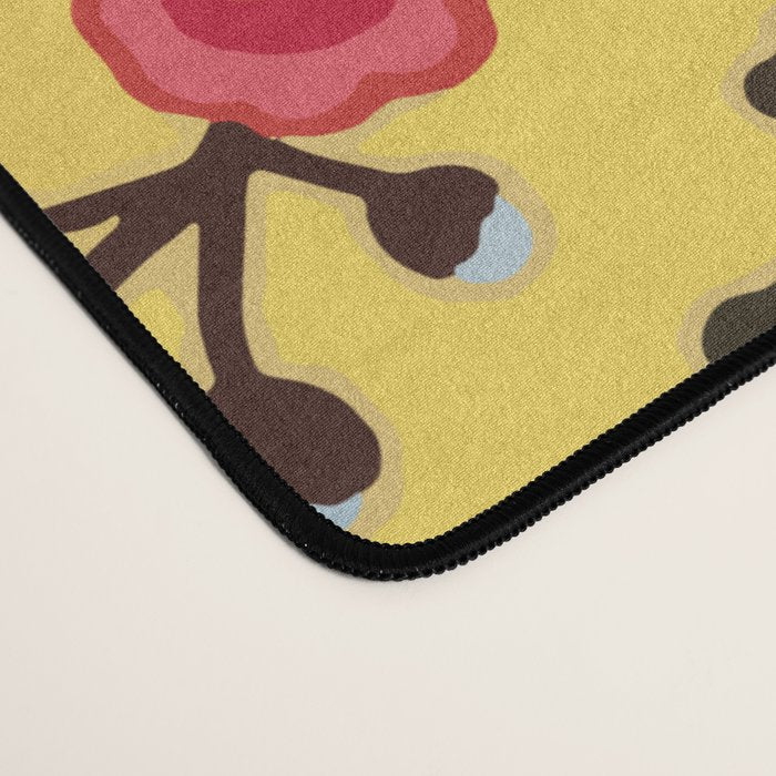 Bright Yellow Ground Uzbekistan Suzani Desk Mat Gallery Image 4