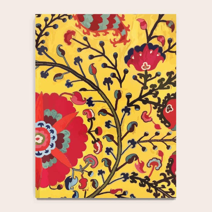 Bright Yellow Ground Uzbekistan Suzani Notebook Gallery Image 4