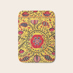 Bright Yellow Ground Uzbekistan Suzani Bath Mat Gallery Image 1