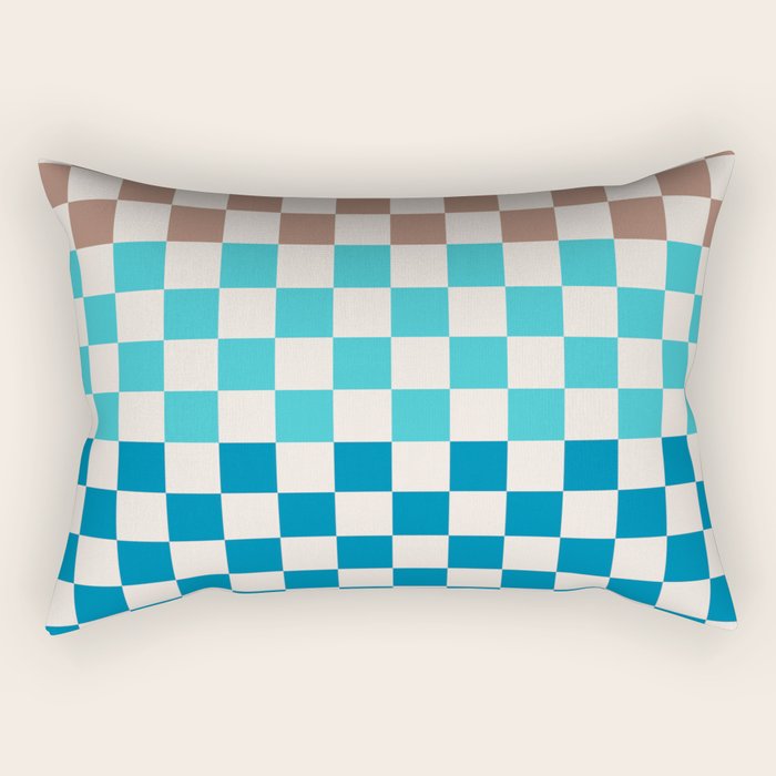 Tri Check Checkered Pattern Inspired by PANTONE 17 1230 Color of the Year Mocha Mousse Rectangular Pillow Gallery Image 2