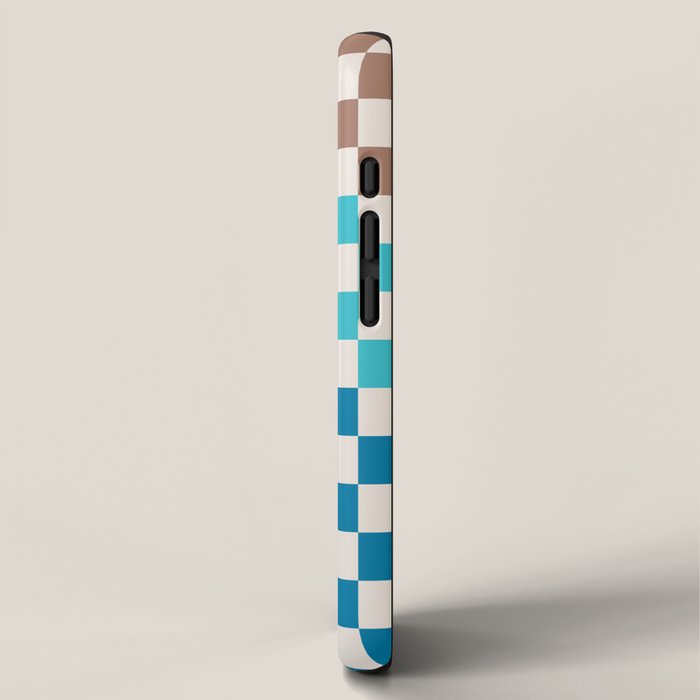 Tri Check Checkered Pattern Inspired by PANTONE 17 1230 Color of the Year Mocha Mousse iPhone Case Gallery Image 2
