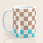 Tri Check Checkered Pattern Inspired by PANTONE 17 1230 Color of the Year Mocha Mousse Coffee Mug Gallery Image 3