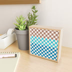 Tri Check Checkered Pattern Inspired by PANTONE 17 1230 Color of the Year Mocha Mousse Mini Art Print Gallery Image 2
