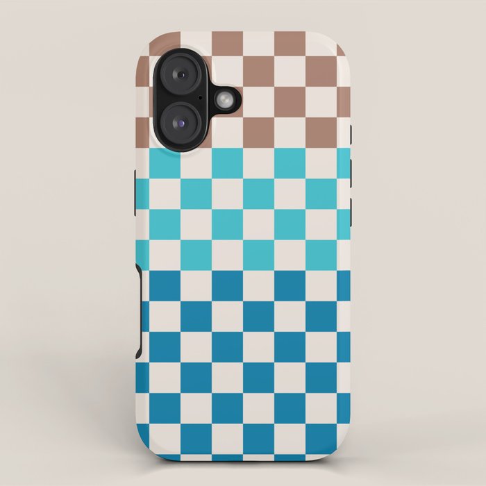 Tri Check Checkered Pattern Inspired by PANTONE 17 1230 Color of the Year Mocha Mousse iPhone Case Gallery Image 1