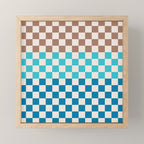 Tri Check Checkered Pattern Inspired by PANTONE 17 1230 Color of the Year Mocha Mousse Mini Art Print Gallery Image 1