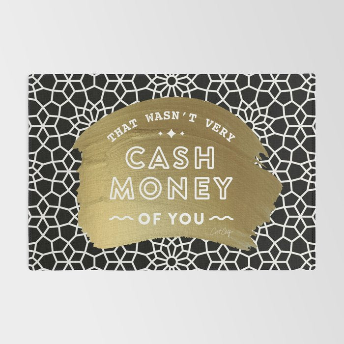 That Wasn't Very Cash Money of You - Black & Gold Rug Gallery Image 2