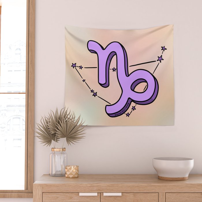 Capricorn Symbol Wall Tapestry Gallery Image 2