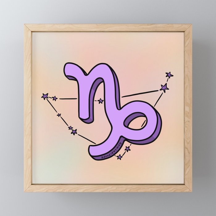 Capricorn Symbol Mini Art Print Gallery Image 1