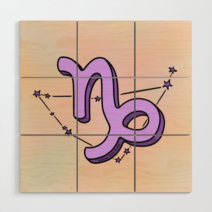Capricorn Symbol Wood Wall Art Gallery Image 1
