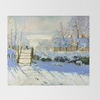 Claude Monet Magpie in the Snow Throw Blanket Gallery Image 2
