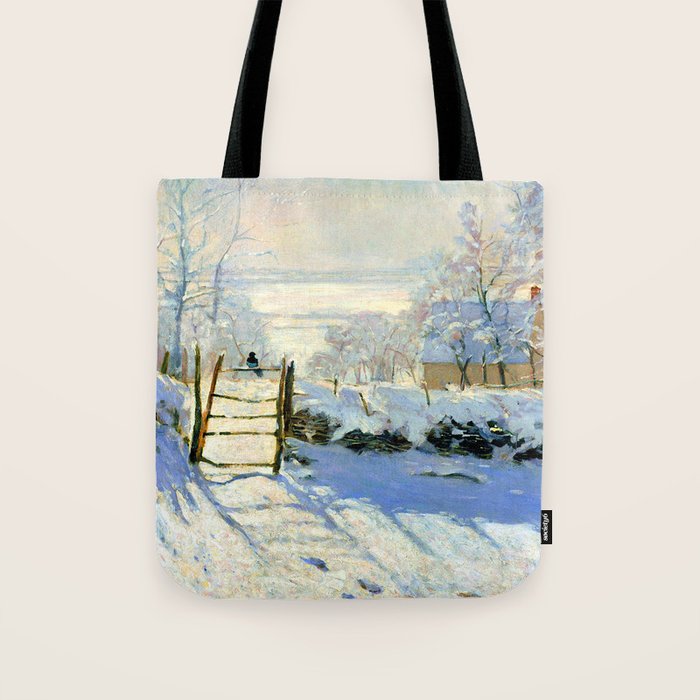 Claude Monet Magpie in the Snow Tote Bag Gallery Image 1