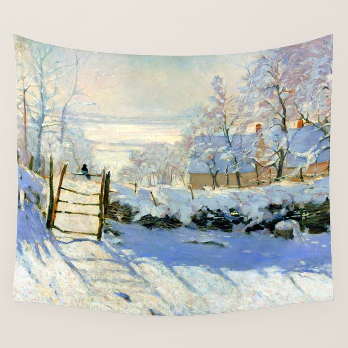 Claude Monet Magpie in the Snow Wall Tapestry Gallery Image 4