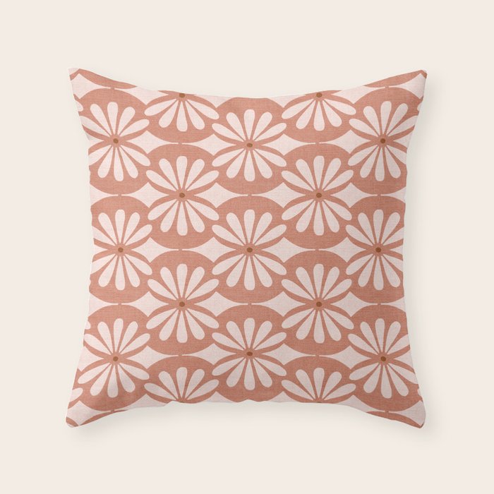 Solstice Boho Geometric Terra Cotta Blush Throw Pillow Gallery Image 1