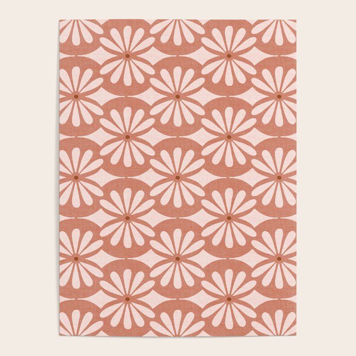 Solstice Boho Geometric Terra Cotta Blush Poster Gallery Image 1