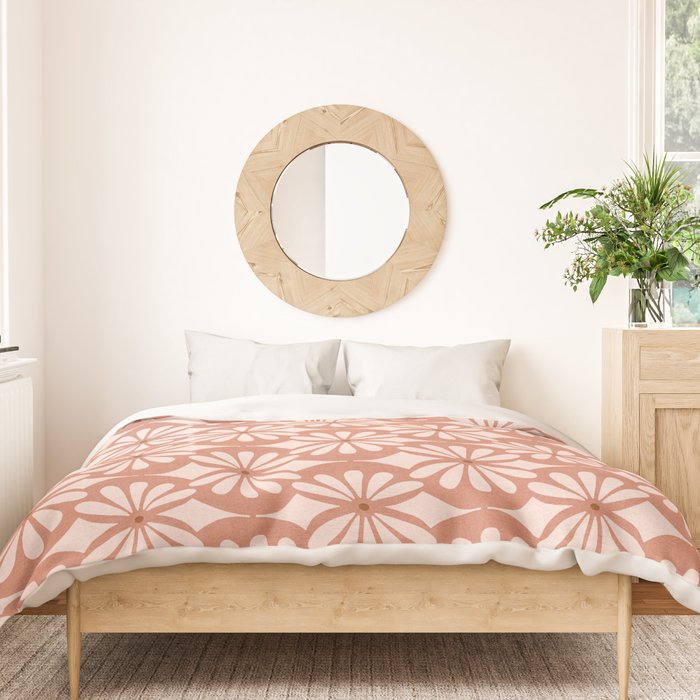 Solstice Boho Geometric Terra Cotta Blush Duvet Cover Gallery Image 3
