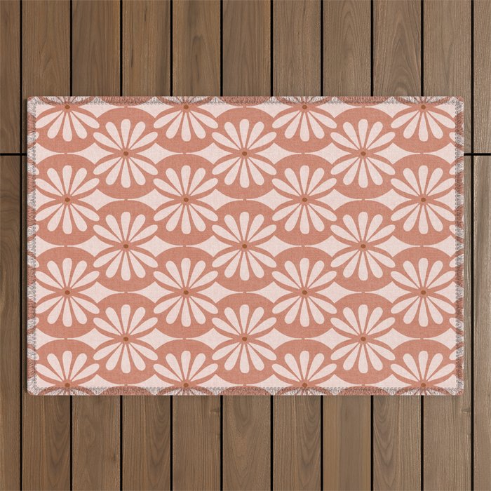 Solstice Boho Geometric Terra Cotta Blush Outdoor Rug Gallery Image 1