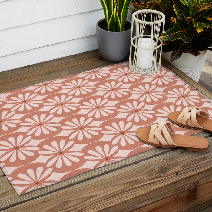 Solstice Boho Geometric Terra Cotta Blush Outdoor Rug Gallery Image 2