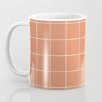 Small Grid Pattern - Coral Coffee Mug Gallery Image 3