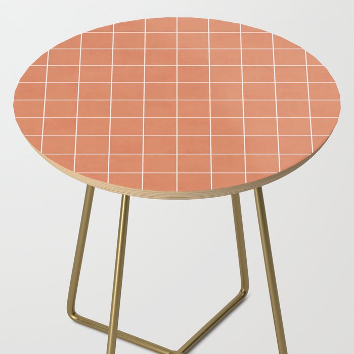 Small Grid Pattern - Coral Side Table Gallery Image 2