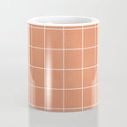 Small Grid Pattern - Coral Coffee Mug Gallery Image 4