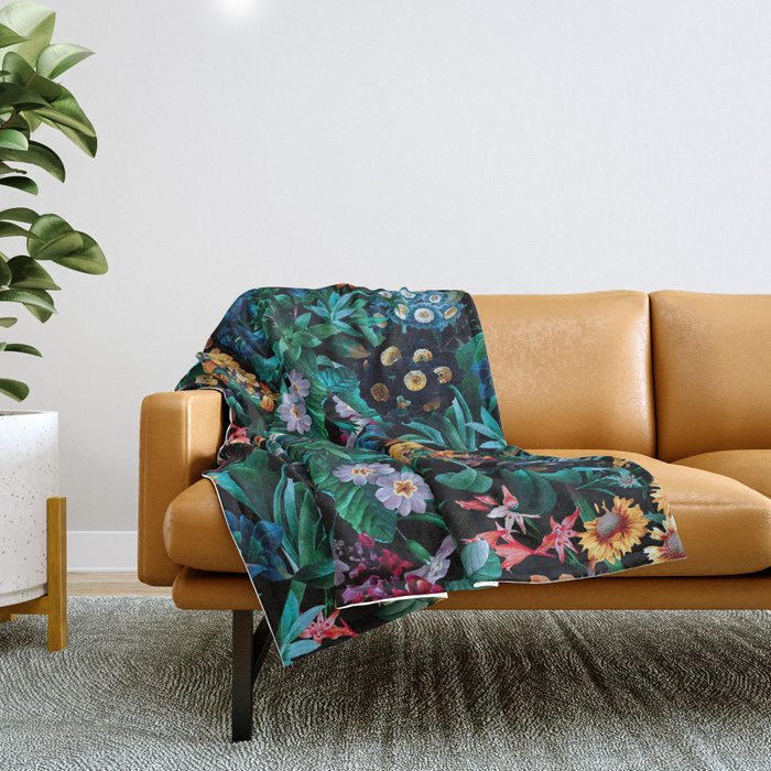 Midnight Garden VII Throw Blanket Gallery Image 1
