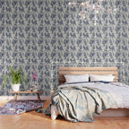 Bigfoot / Sasquatch Toile de Jouy in Blue Wallpaper Gallery Image 3
