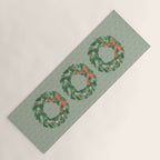 Happy Holidays Christmas Wreath Yoga Mat Gallery Image 1