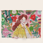 Midcentury Festive Christmas Woman Wall Hanging Gallery Image 1