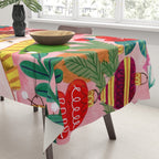 Midcentury Festive Christmas Woman Tablecloth Gallery Image 3