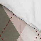 Classic Argyle Pattern Sage and Baby Pink Comforter Gallery Image 4