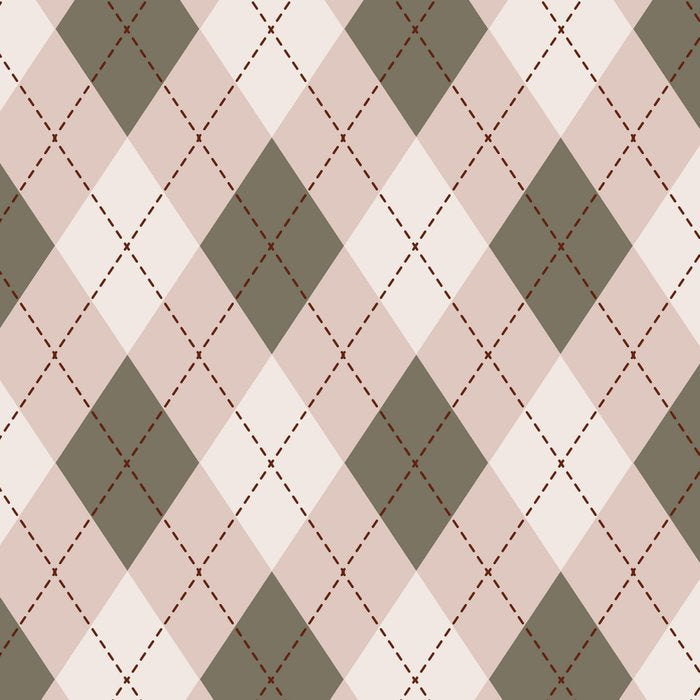 Classic Argyle Pattern Sage and Baby Pink Coffee Mug Gallery Image 2