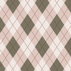 Classic Argyle Pattern Sage and Baby Pink Coffee Mug Gallery Image 2