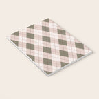 Classic Argyle Pattern Sage and Baby Pink Notebook Gallery Image 3