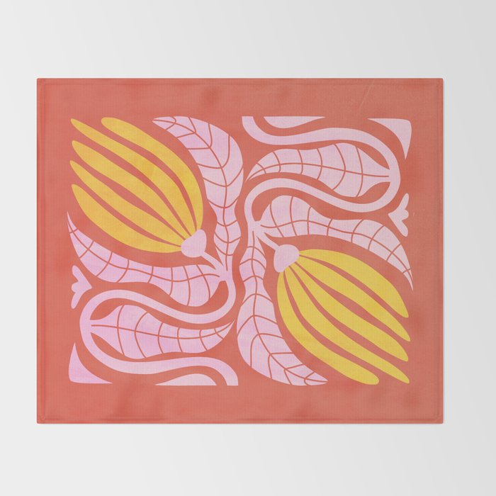 Sunglow & Cotton Candy: Les Fleurs | Flower Market Color Series 05 Throw Blanket Gallery Image 2