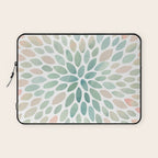 Floral Bloom, Abstract Watercolor, Coral, Peach, Green, Floral Prints Laptop Sleeve Gallery Image 1