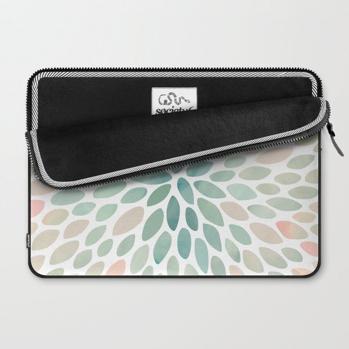Floral Bloom, Abstract Watercolor, Coral, Peach, Green, Floral Prints Laptop Sleeve Gallery Image 2