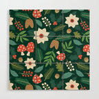 Woodland Holiday Botanicals Wood Wall Art Gallery Image 1