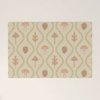 Vintage Pinecone Mushroom Forest Leaves Ogee Welcome Mat Gallery Image 1